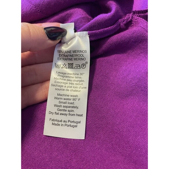 Pôles Maison Montagut 100% Wool V-Neck Sweater, Purple, Size XXL - Picture 6 of 11